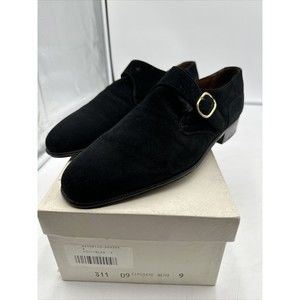 Antonio Brotini Per Bollicelli Mens Dress Shoes 9 Made In Italy Suede Black Buck